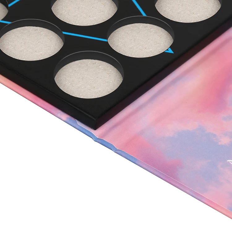 Wholesale Private Label Personalized Empty Cheap Neutral Mini Book Packaging Magnetic Makeup Eyeshadow Palette Box Eye Shadow