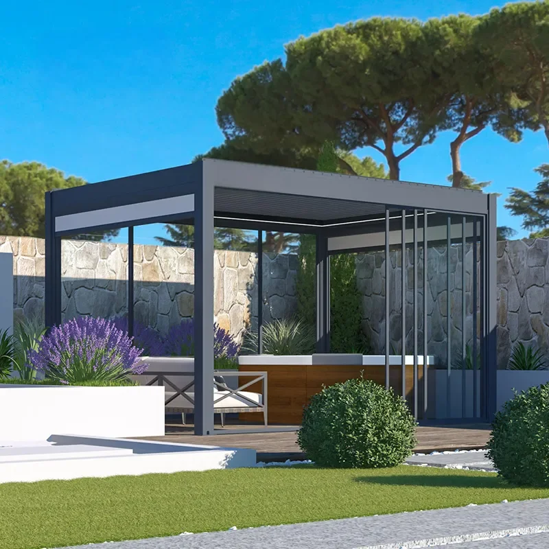 Villa Customized Outdoor Aluminum Winter Freestanding Garden Room Residential Insulating Glass Roof Folding Sun Rooms