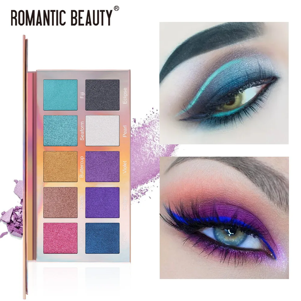 
Hot Sale Beauty High Pigment Rainbow 10 Colors Eye Matte Glazed Board Big Eyeshadow Palette 