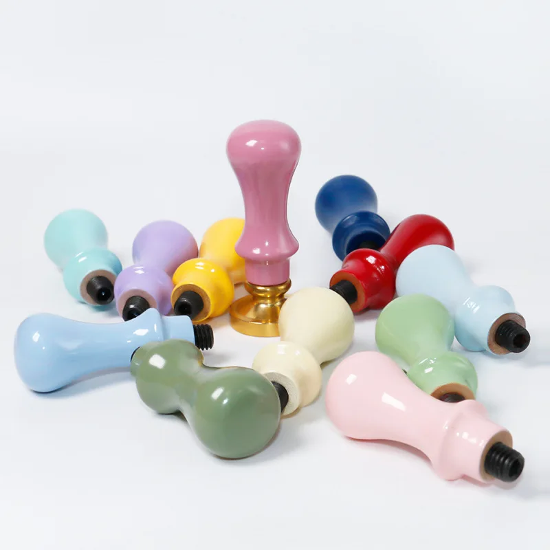 New Style Macaron Color Handle Mini Wooden Wax Stick Sealing Wax Stamp For Letter