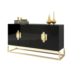 Темно-синий деревянный Золотой металлический каркас шкаф консоль стол