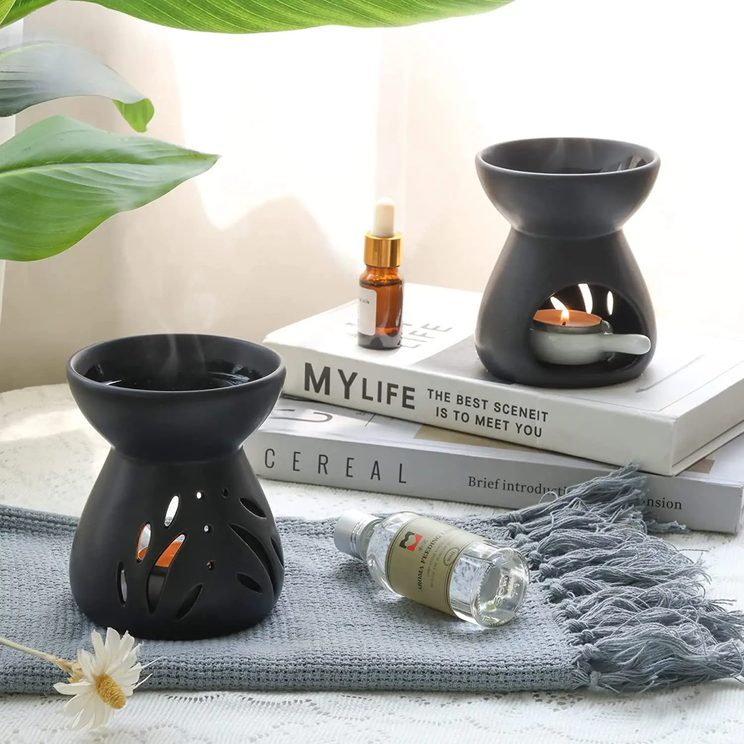 big capacity scented Aromatherapy Aroma Burner ceramic oil diffuser wax melts home fragrance oil warmer soy wax melt oil burner
