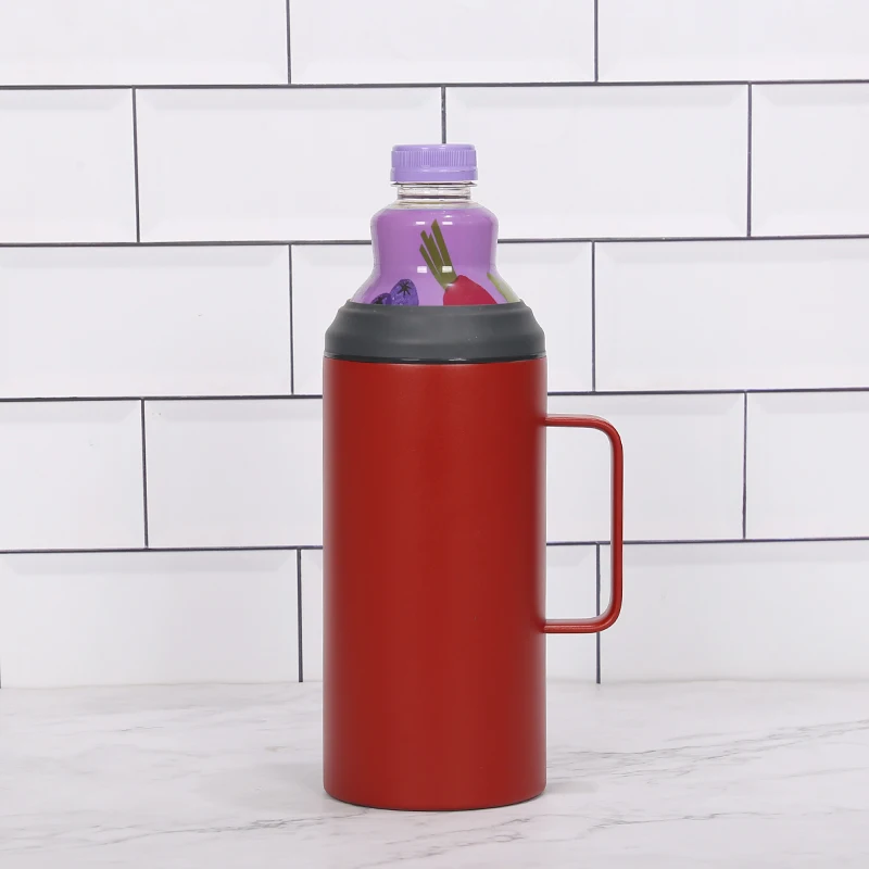 New Arrival Double Wall 40oz Stainless Steel Beer Bottle Insulated Can Cooler Holder with Handle Portacaguamon