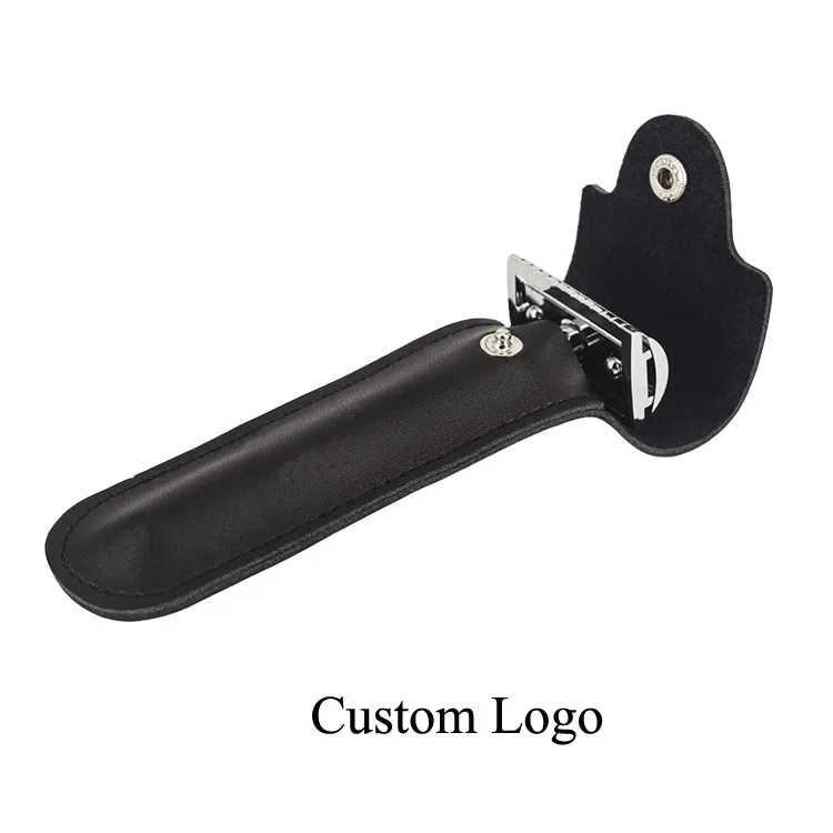 High Quality Leather Razor Case Waterproof Travel Leather Storage Case For Razor Double Edge Safety Razor Case Cover