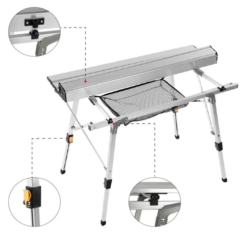 Outdoor Picnic portable folding kitchen lightweight Aluminum camping table