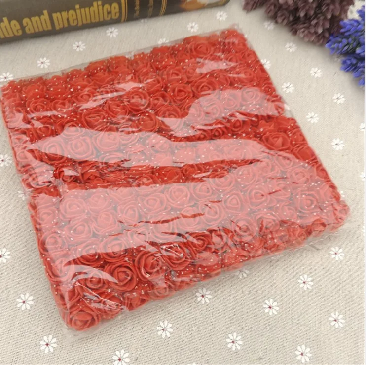 Mini Size Artificial Roses  2.5cm Pe Roses 144pcs /box Foam Rose Head