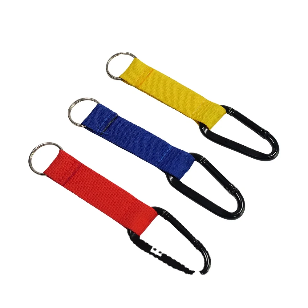 wholesale outdoor black eagle beak buckle nylon webbing hook carabiner keychain custom logo