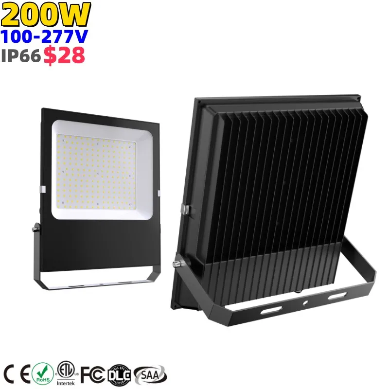 Eco-friendly Factory Direct Sale Aluminum Housing IP66 Outdoor Floodlight 200w Led Flood Lights with CE SAA ETL