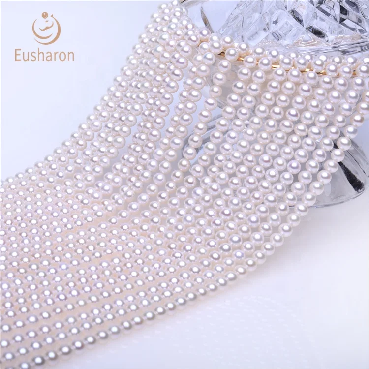 Wholesale 4.5-5mm White Round Flawless Slightly Cultured China Natural Pearls Round Of Women