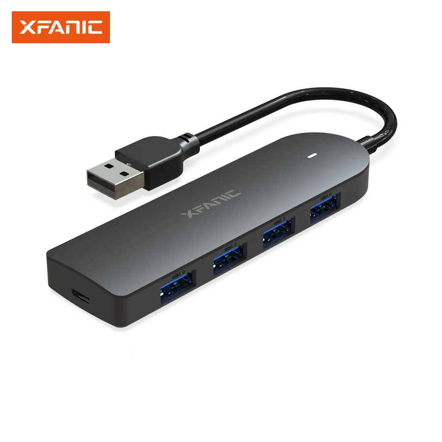 USB Hub, Ultra Slim  Adapter with 4 USB 3.0 Ports for USB Devices Black