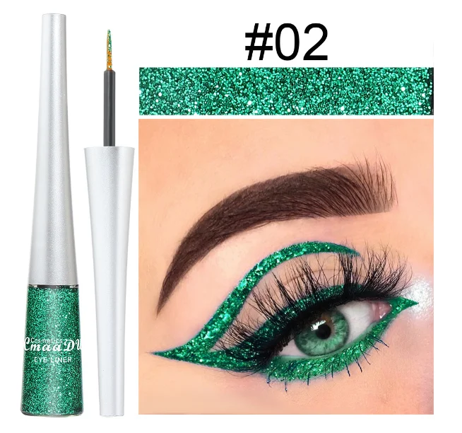 Водостойкая жидкая подводка для глаз, гладкие красочные блестящие подводки