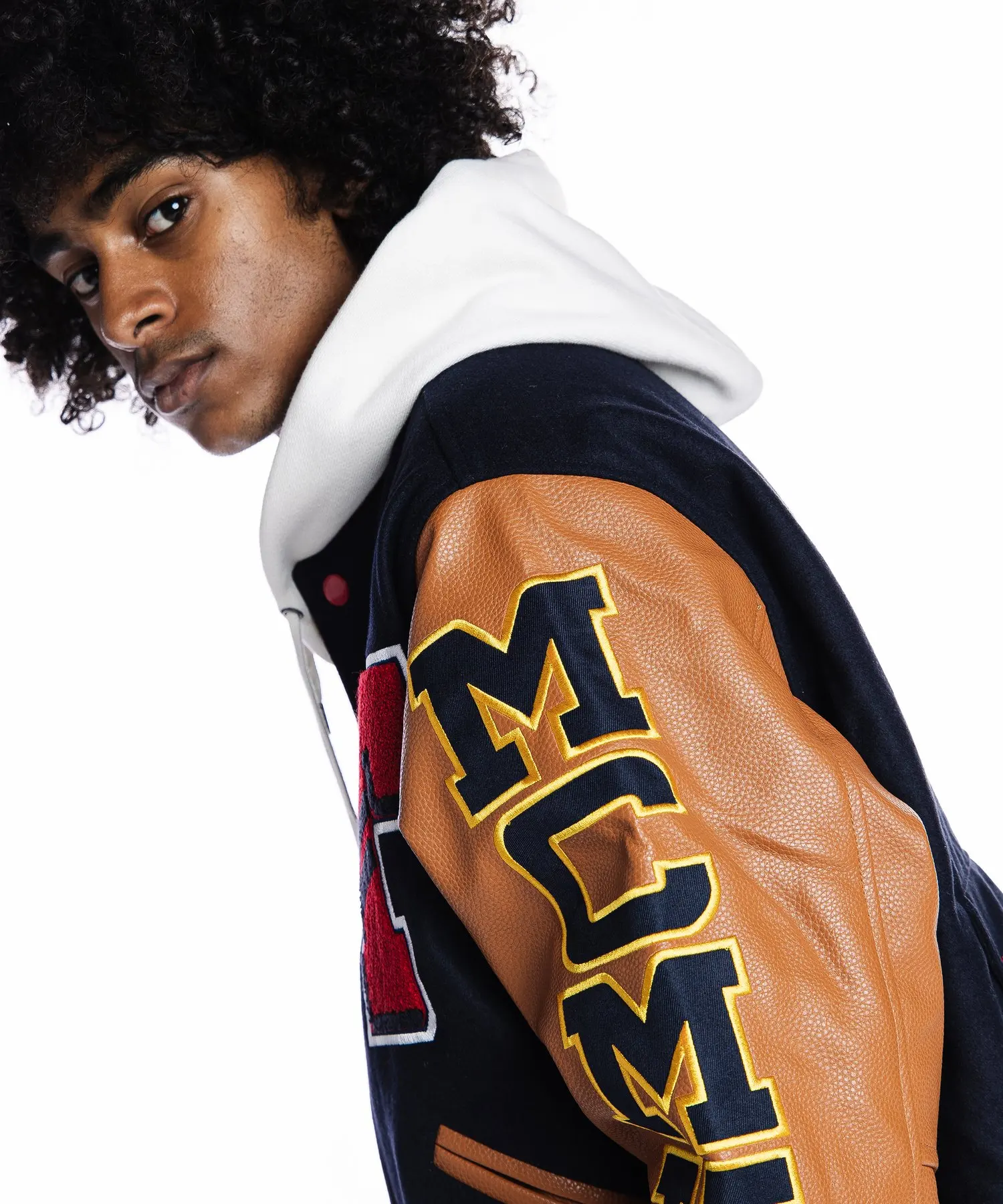 Custom Baseball Jacket Letterman Patches Embroidery Leather Sleeve Sport Letterman Bomber Jacket Men Varsity Jacket