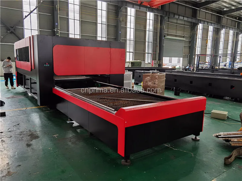 Full Cover Enclosed Aluminum Plates Exchange Table CNC Metal Fiber Laser Cutting Machine
