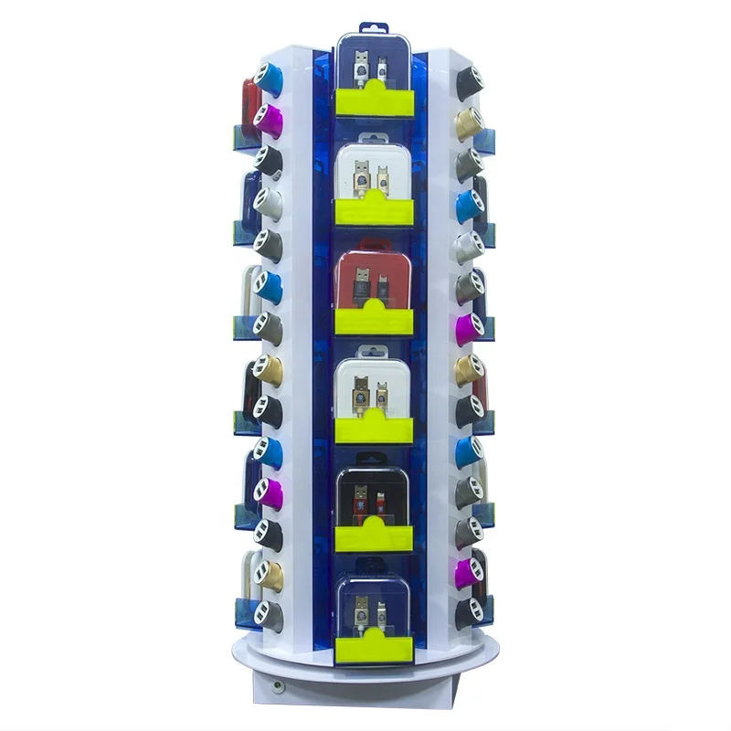 New Customized OEM Desktop Rotating Waterproof Phone Accessories Display Rack