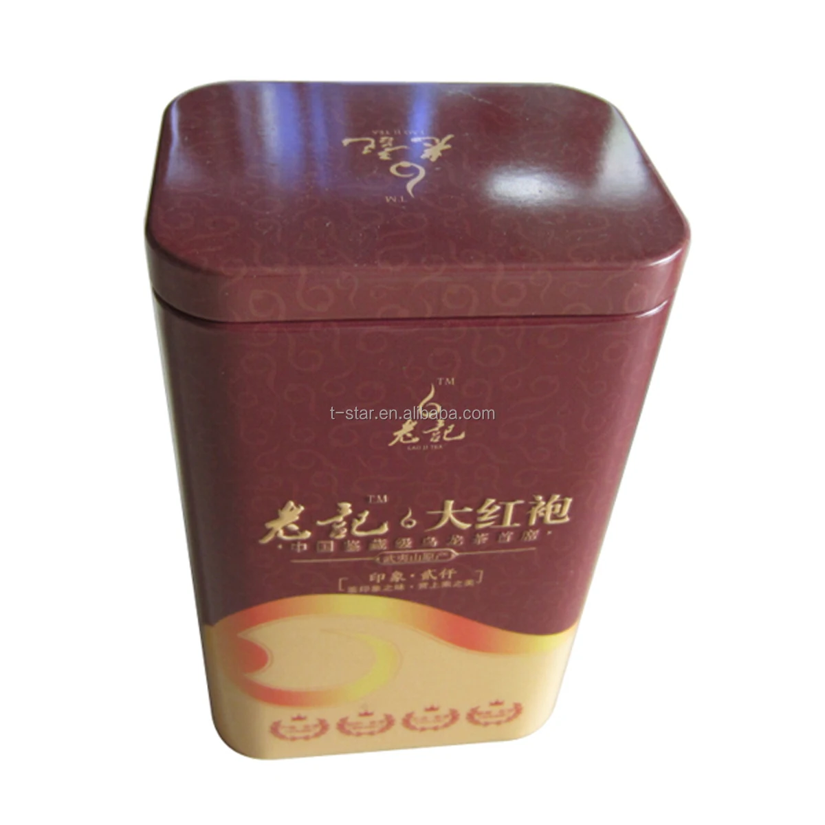 Chinese tea tin shape tin packaging tea can ,custom metal box