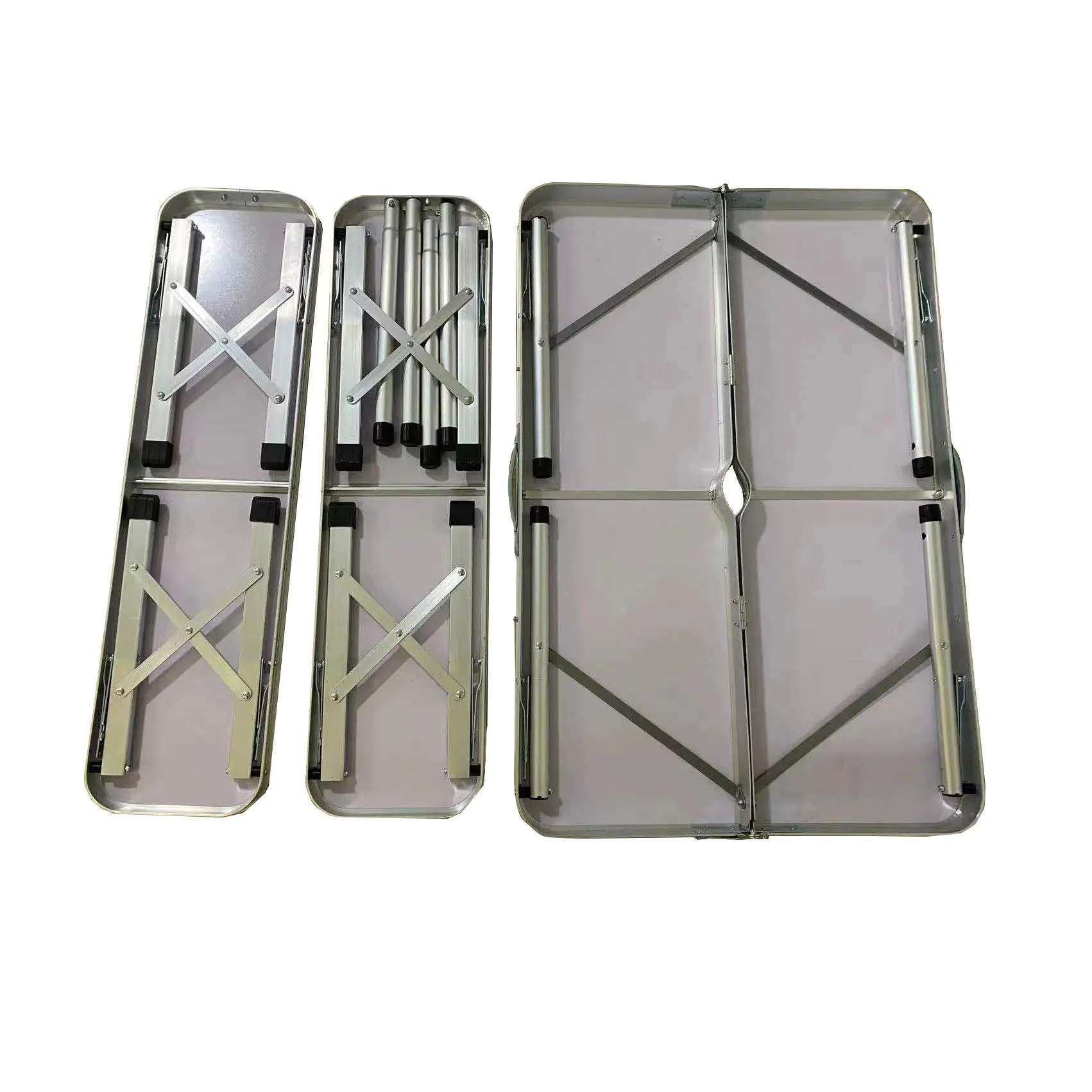 Aluminium Folding Party Bbq Beer Camping Table Set Of 3pcs 1 Table + 2 Benches Garden Sets Portable Folding Chairs & Tables