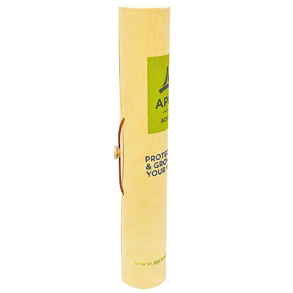 
Round tube birch veneer soft bark wooden packaging box for gift wine bottle 