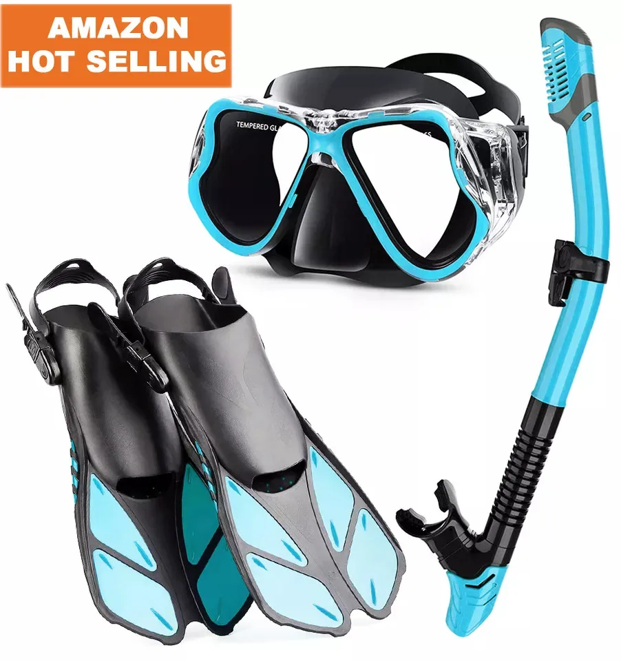 Hot Selling Silicone Adult Scuba Diving Mask Snorkel Fins Set