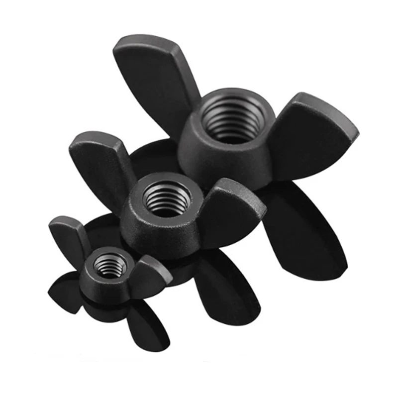 M3 M4 M5 M6 M8 M10 M12 Black/White Nylon Nut Wingnut Butterfly Nut Ingot Plastic Wing Nut