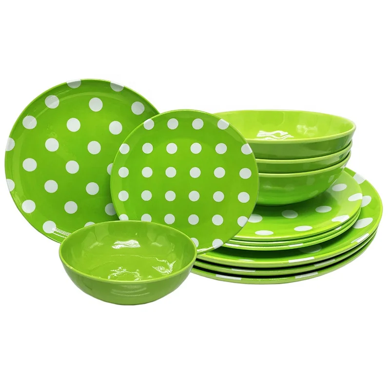 Factory camping tableware set plastic dishes set restaurant dinnerware melamine black dinner set melamine plate