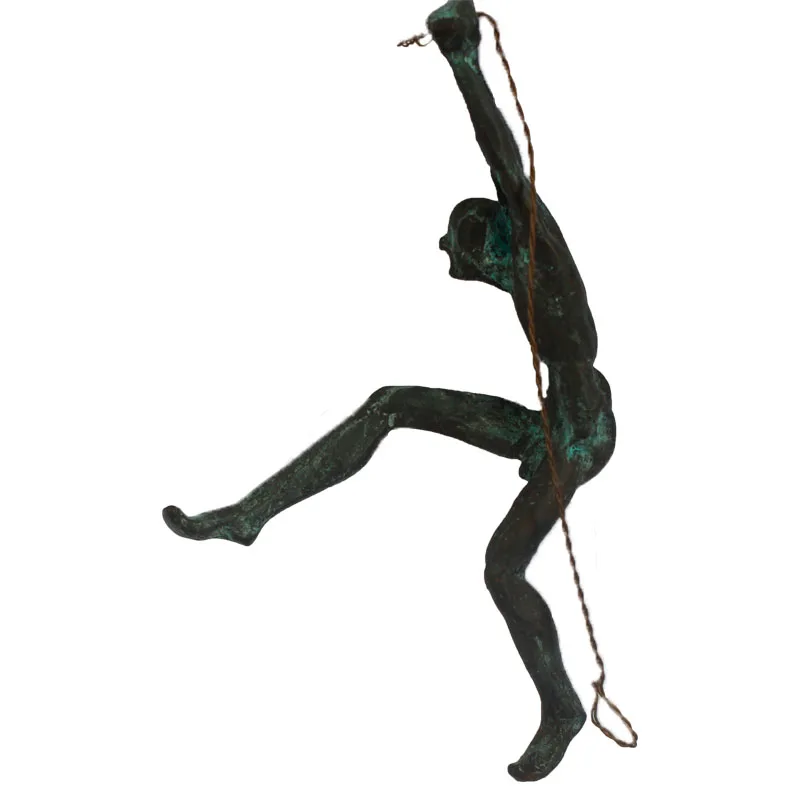 Home decor Handicraft Cast Iron Bronze Metal   family Figurine climbing  man  for  bar decor