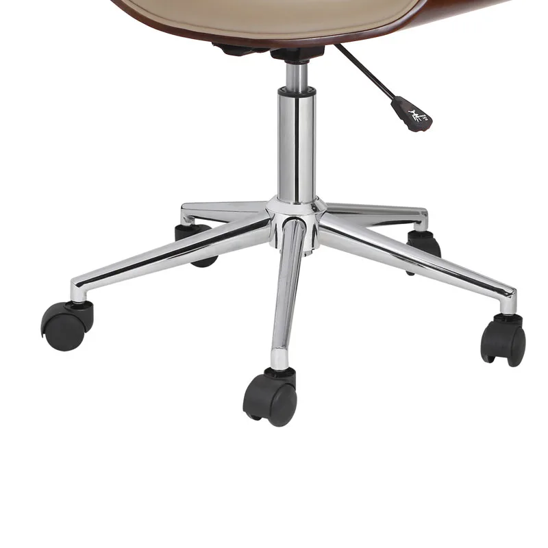 Hot-Selling Home Desk Chair Modern Low Back U-Shaped Seat Bend Wood Office Chair With Adjustable Height 360 Rotation