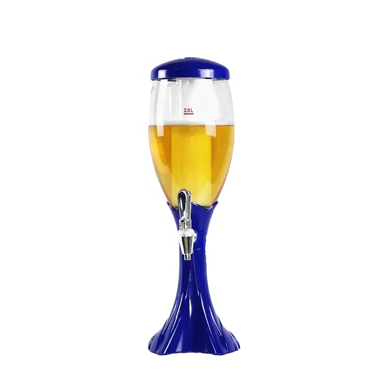 Popular cold drink machine Beverage Beer Dispenser 3l custom logo with faucet household plastic Water Dispenser led beer tower