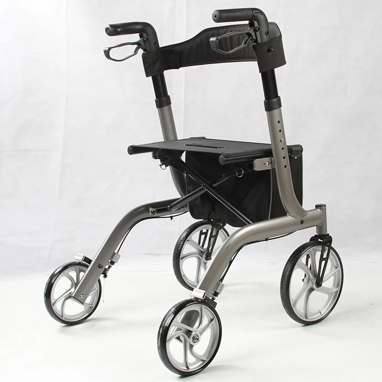New Design Chinese Durable Lightweight Aluminum Rollator Walker With Hand Brake