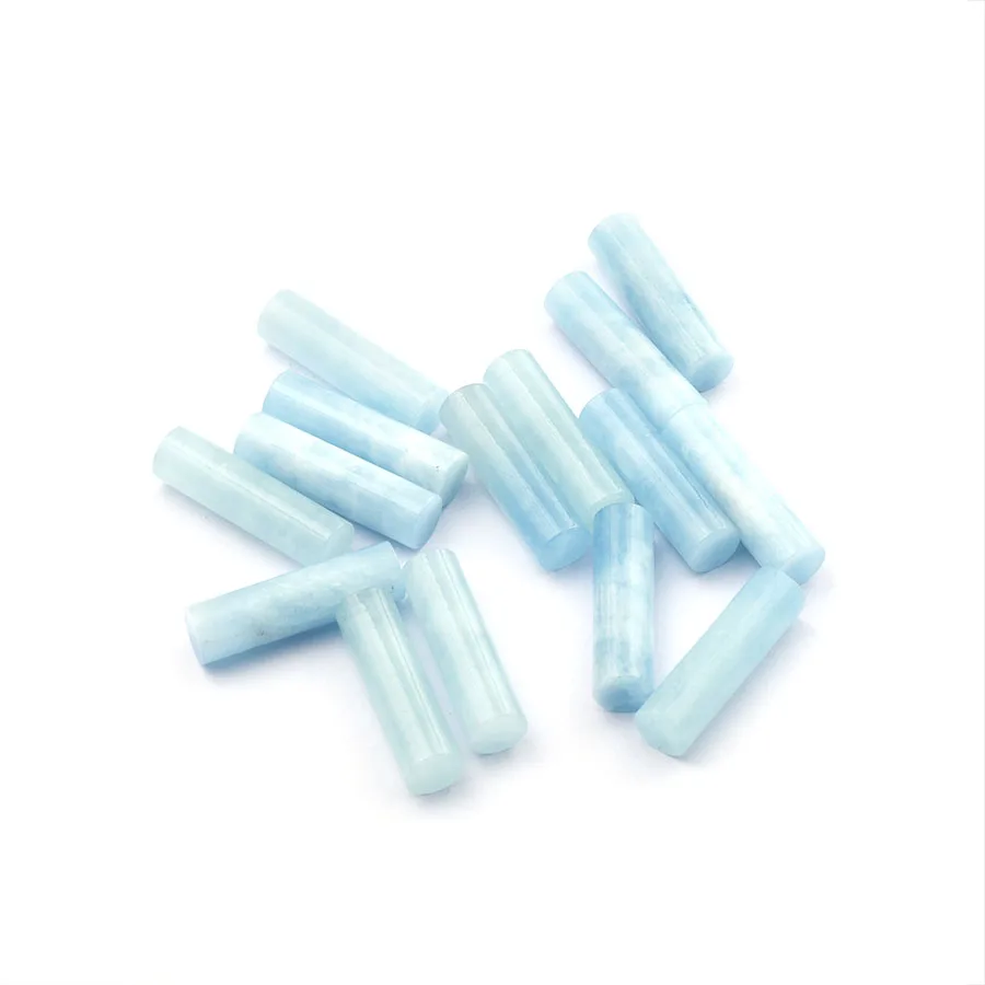 Natural Aquamarine Loose Designer Gemstone Wholesale Cylinder Cut Jewelry Making Supply