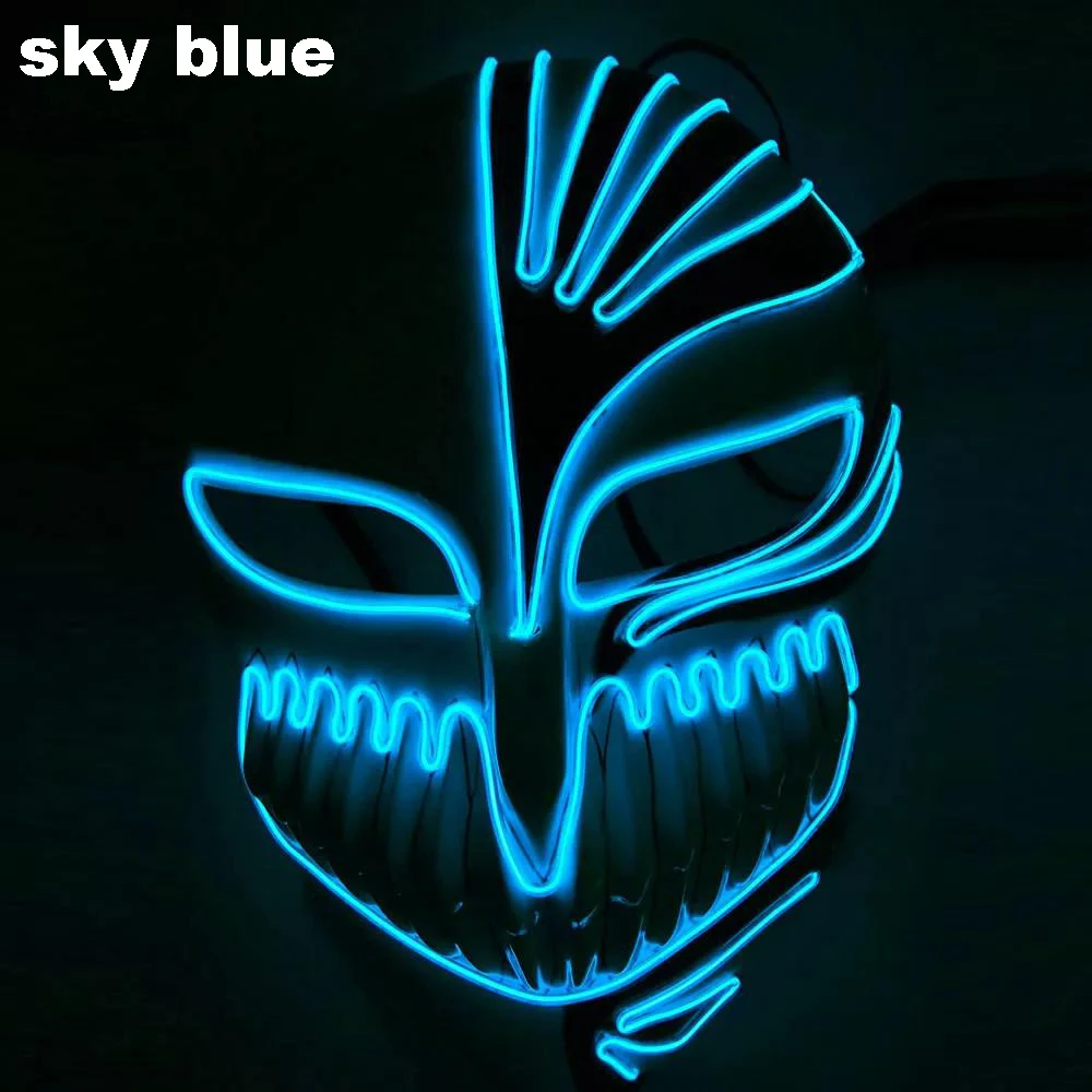 Japanese Anime Death Kurosaki Ichigo light up LED Bleach Party Mask Masquerade Cosplay Costume Props