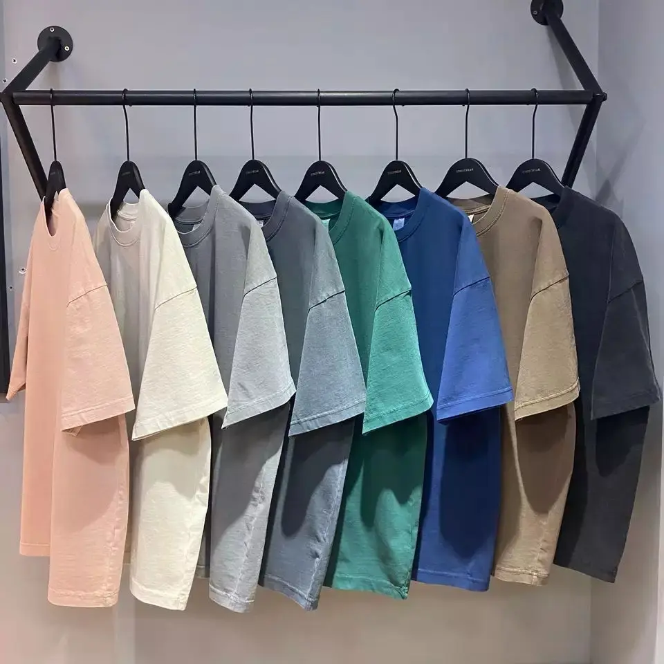 Oversized 100% Cotton Custom Logo Print Brand Graphic Street Style Tshirt Vintage Custom Men Acid Wash T Shirt