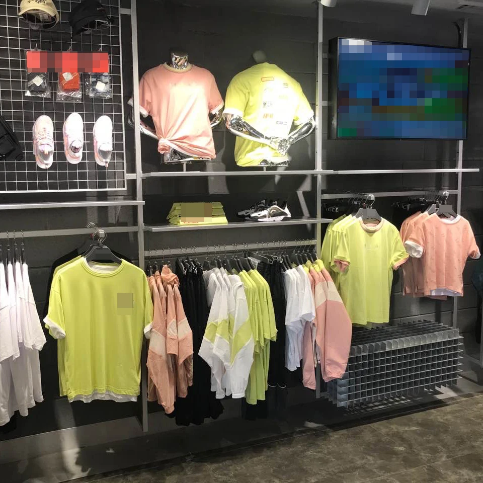 Modern Style Stainless Steel Garment Clothing Display Racks Standing For kids Clothes Store