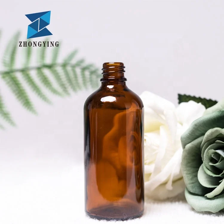 100 ml Empty Round Brown Glass Dropper Bottles