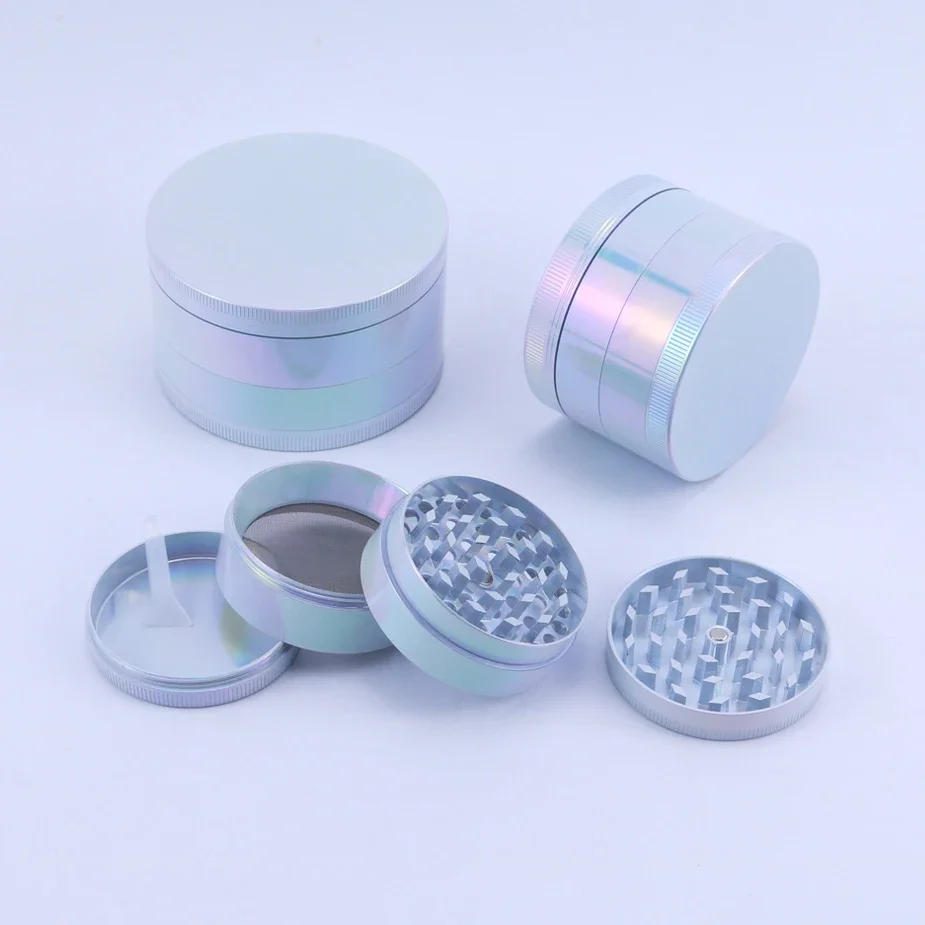 Diameter 40mm 50mm 63mm 75mm Herb Tobacco Grinder Mermaid color 4-Layer  Crusher Zinc Alloy Smoking Grinders Accessories