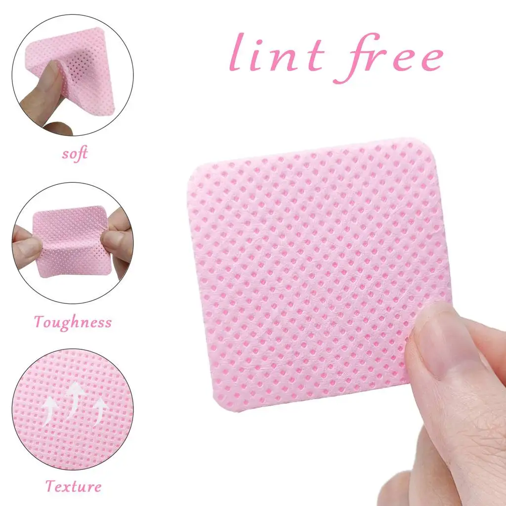OEM Factory Wholesale 1080pcs Absorbable Eyelash Extension Glue Cleaning Pads Lint Free Nail Pads
