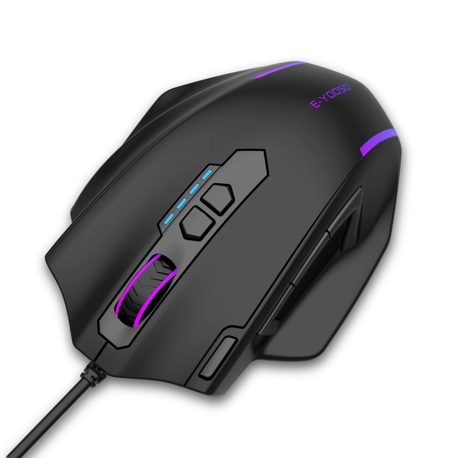 Ergonomic High-Resolution Wired RGB Backlight Optical Tracking Gaming Mouse Battery Power Mouse