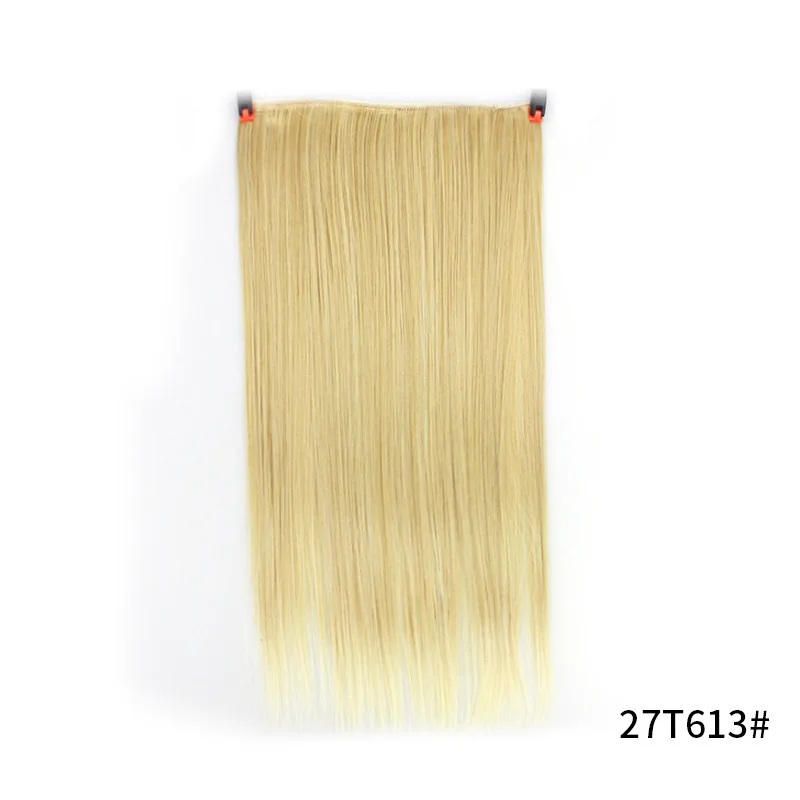 Накладные прямые синтетические волосы, накладные пряди, 24 дюйма, 5 зажимов, 33 цвета, термостойкие