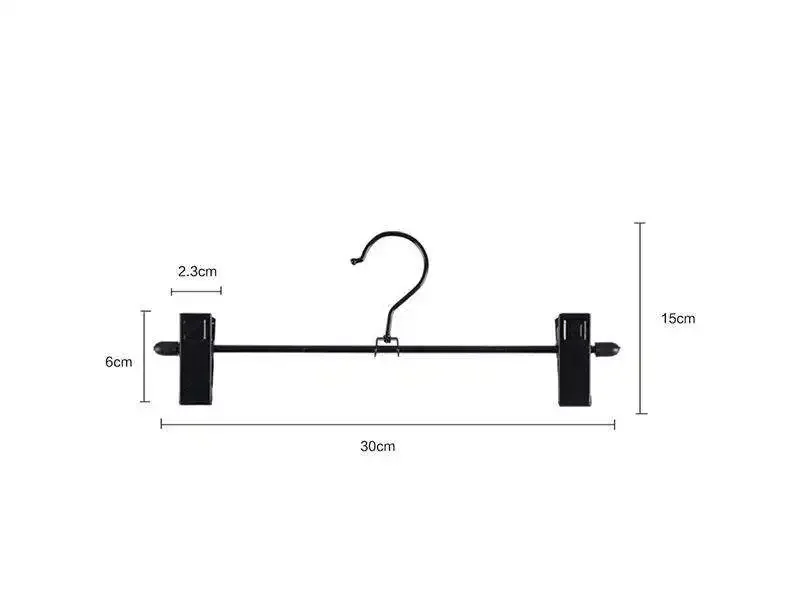 Factory customized metal pants hanger 31cm non slip hanger for skirts, socks, skirts, hangers with clips