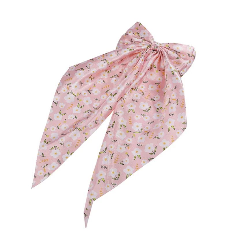 Europe America Large Bows Ribbon Hairpin Broken Flower Long Ribbon Spring Hairpin