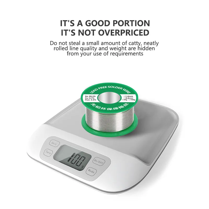 Lead-free Solder Wire Containing Rosin Environmentally Friendly Sn99.3 Solder Wire Wholesale 0.8 1.0mm 50G 100G Smooth Tin /