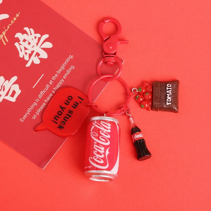 Custom Popular Beverage Bottle Keychain Personality Pendant Multicolored Keychain