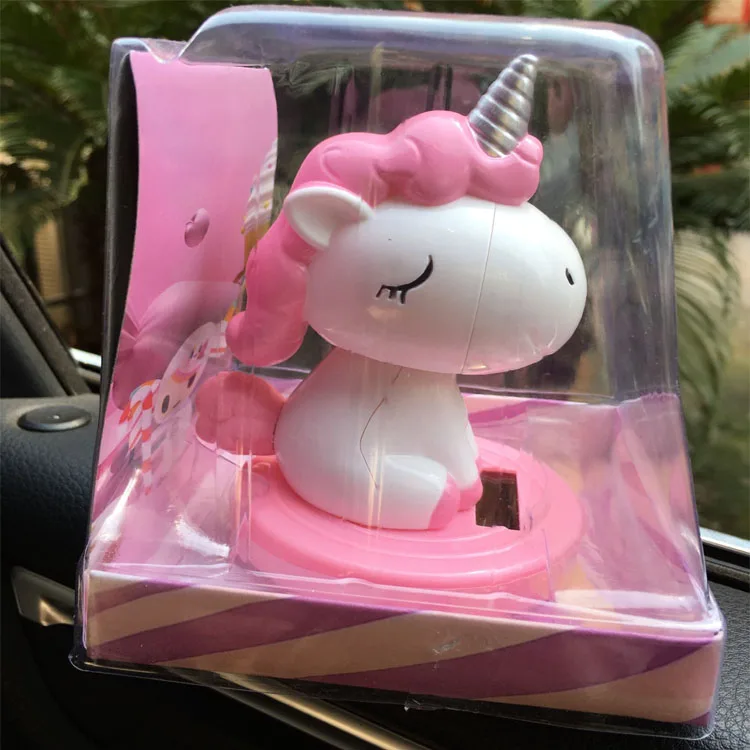 Creative car decoration smile Stitch solar cute shaking head doll car accessories