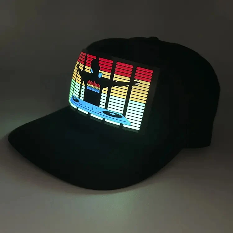 RTS Glowing LED Light Baseball Hat for men and Women Nightclub Flash Rave Party Hats Street Hip Hop Bar Night Running Sport Hat
