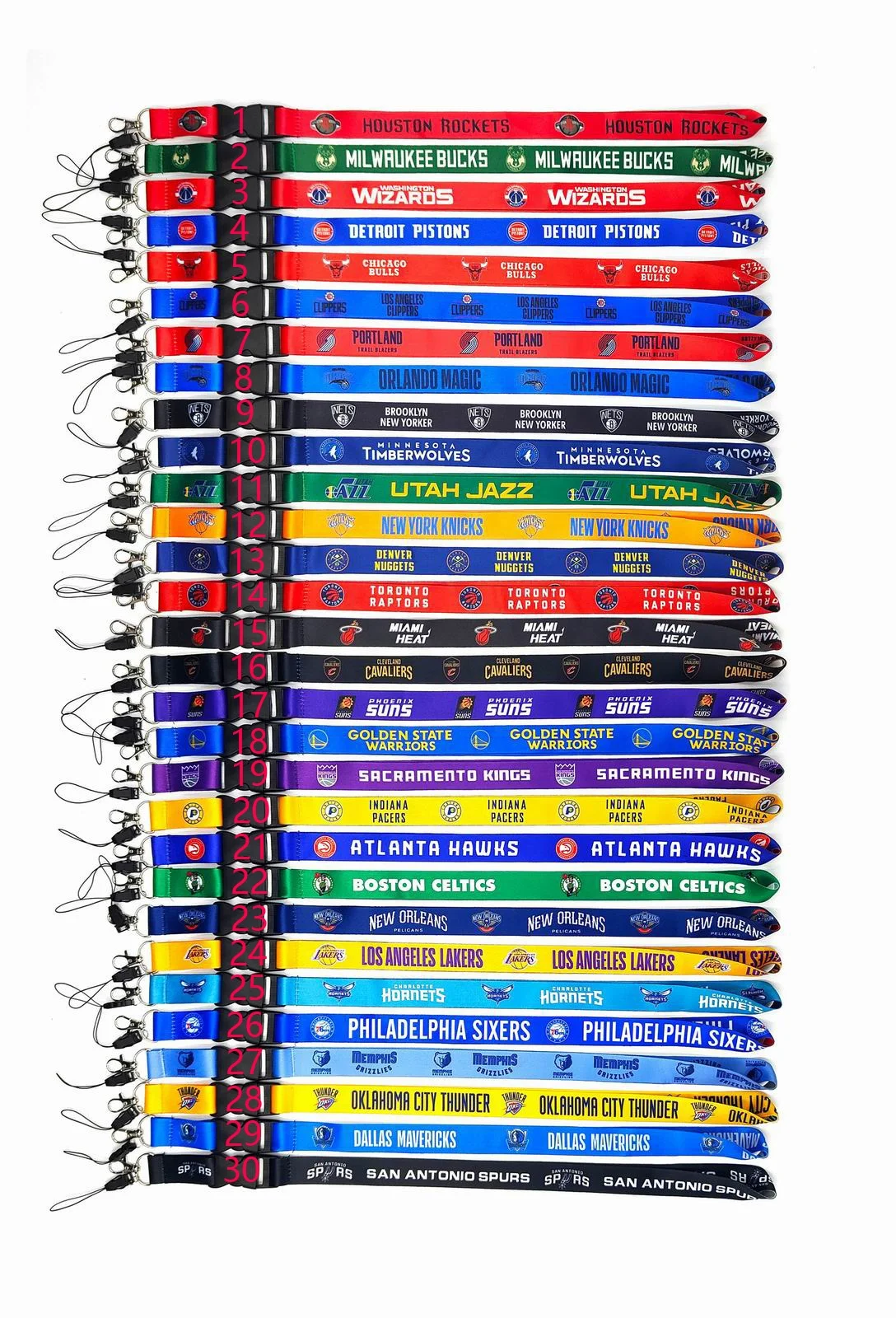 Wholesale Supplies 32 Team NFL Polyester Lanyard Custom Logo Printing Anime Neck Strap Phone Lanyard with ID Card Badge Holder