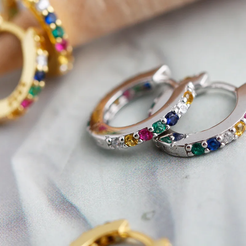 
joyeria oro laminado sterling silver hoop earrings gold filled circle earring multi stone earrings silver 925 