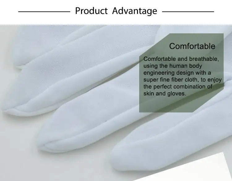 Hot Sale High Quality Customized Logo Printing Jewelry Hands Gloves Microfiber Cleaning Glove Jewelry Watch Polishing Gloves