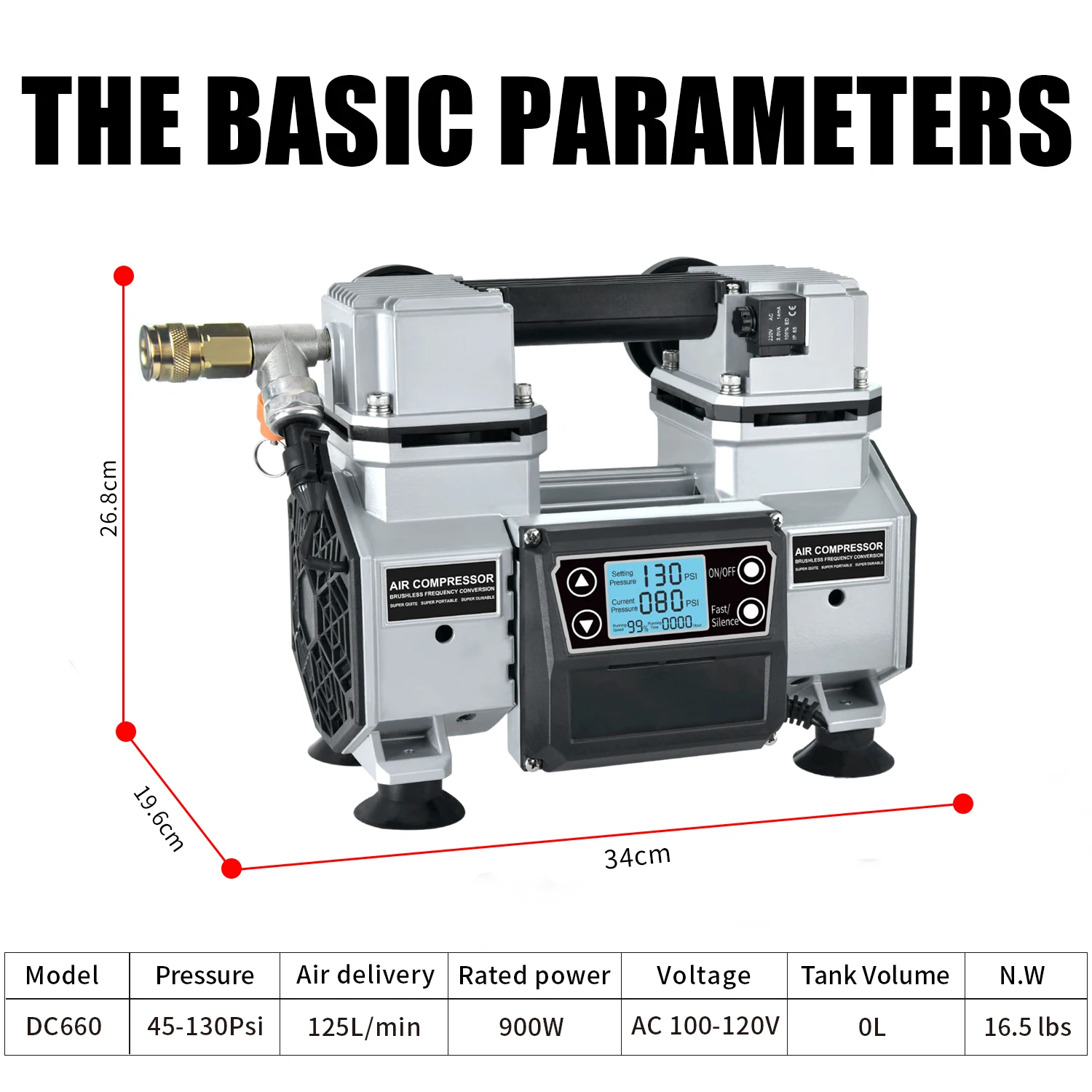 110V/220V Mini Air Compressor Portable 2 hp Tankless Air Compressor