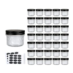 Пустая прозрачная многоразовая стеклянная банка 100 мл 3 унции с тиснением