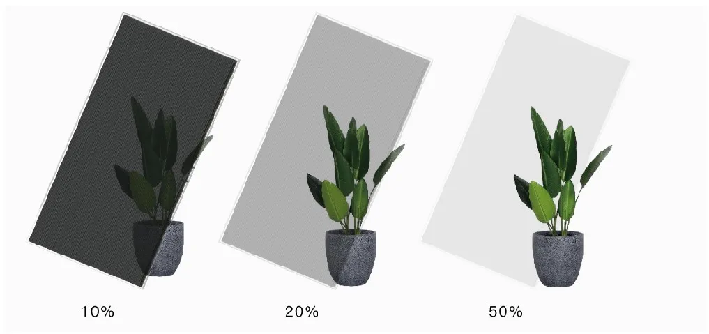 Gaoming 300W transparent solar panel bipv film cladding glass frameless for greenhouse roof window louver 200w 300w