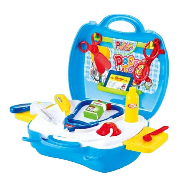 Portable plastic intelligent educational suitcase doctor toys Interest building toy for child